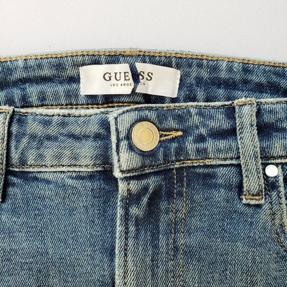 New GUESS Embellished Denim Mini Skirt sz 27 - Picture 4 of 7